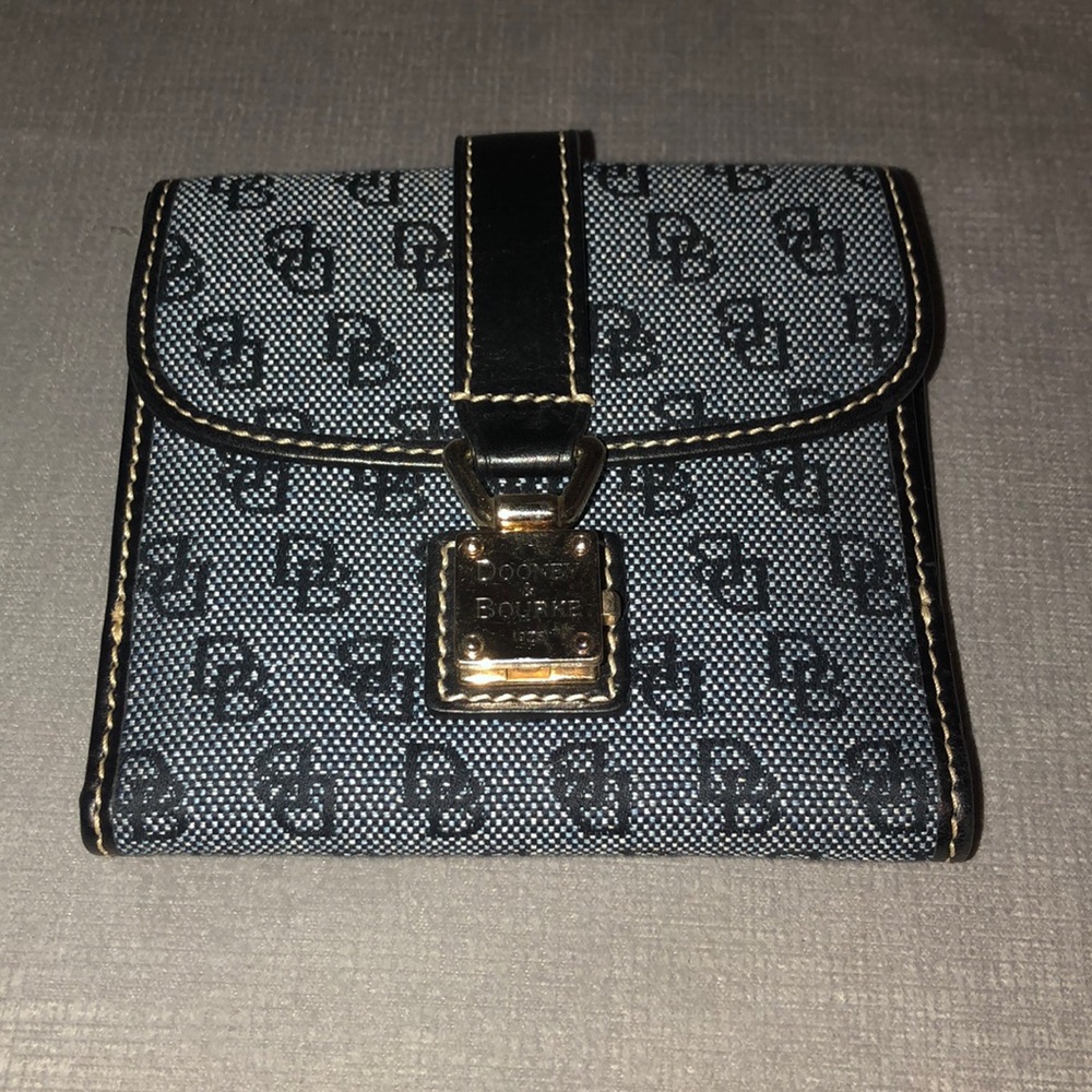 Dooney & Bourke blue monogrammed wallet
